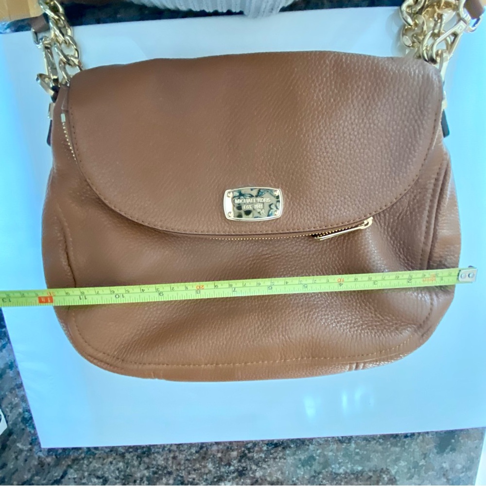 NWOT Michael Kors Y2K Chestnut Leather Boho Shoulder Bag with Gold Accents - Picture 14 of 16